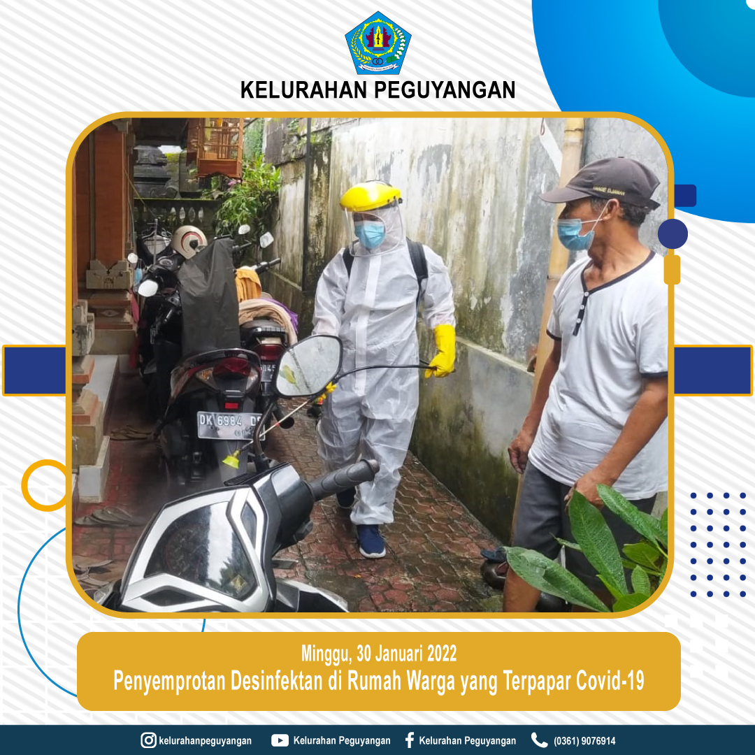 Giat penyemprotan di rumah warga yang terpapar virus covid-19