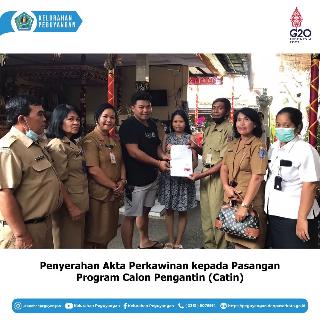 PENYERAHAN AKTA PERKAWINAN KEPADA PASANGAN PROGRAM CALON PENGANTIN ( CATIN )