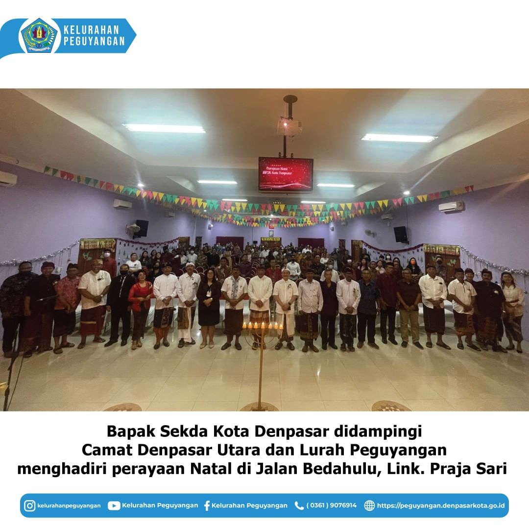 SEKDA KOTA DENPASAR DIDAMPINGI CAMAT DENPASAR UTARA DAN LURAH PEGUYANGAN HADIR DALAM PERAYAAN TERSEBUT DI JALAN BEDAHULU, BR/LINK. PRAJA SARI