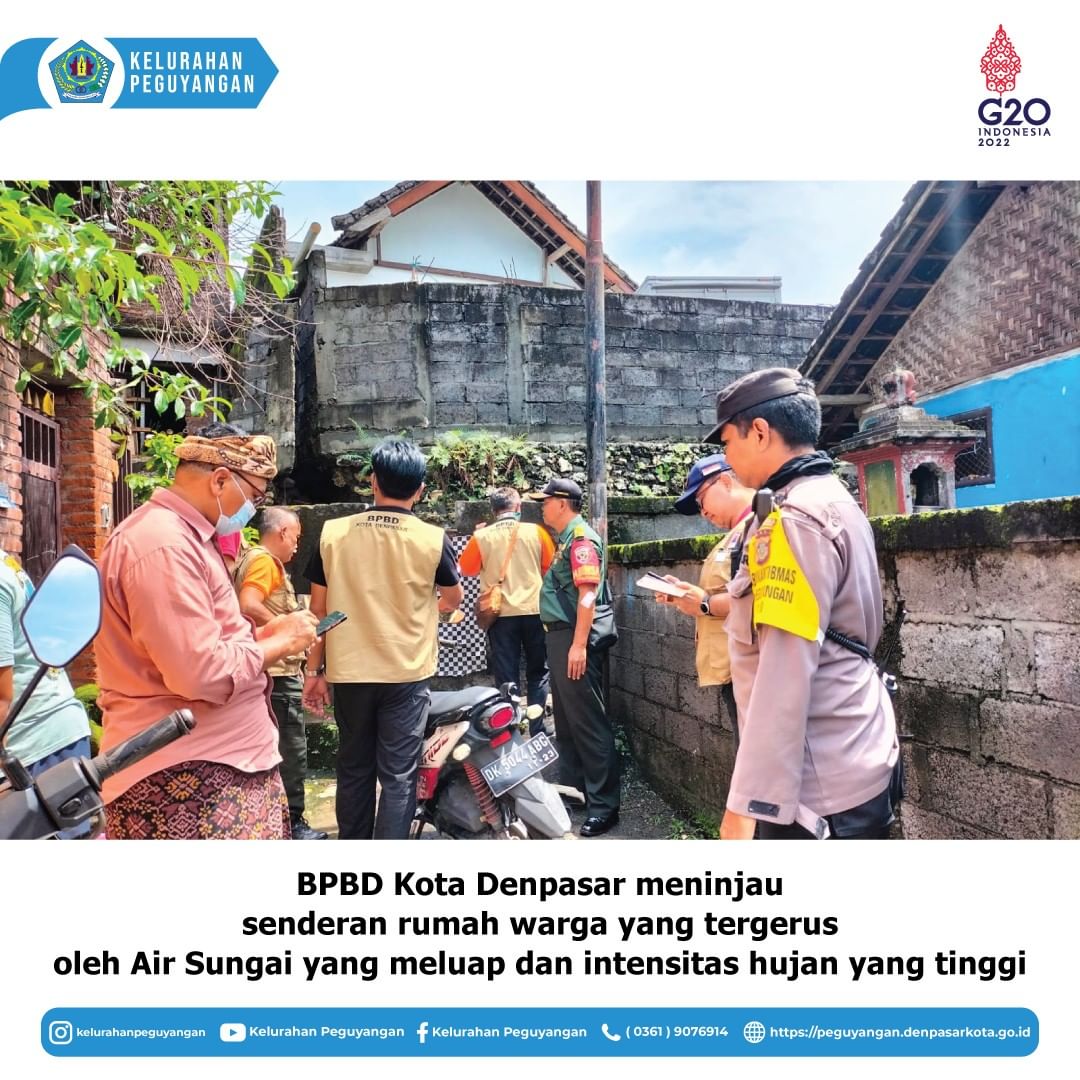 BPBD KOTA DENPASAR MENINJAU SENDERAN RUMAH WARGA YANG TERGERUS