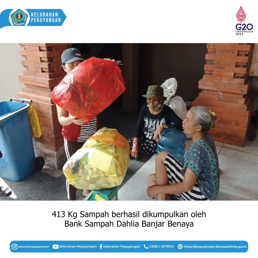 413 KG SAMPAH BERHASIL DIKUMPULKAN OLEH BANK SAMPAH DAHLIA BANJAR BENAYA 