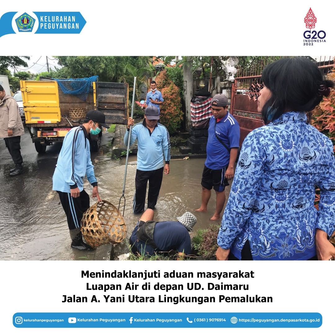 MENINDAK LANJUTI ADUAN MASYARAKAT LUAPAN AIR DI DEPAN UD. DAIMARU JALAN A. YANI UTARA LINGKUANGAN PEMALUKAN