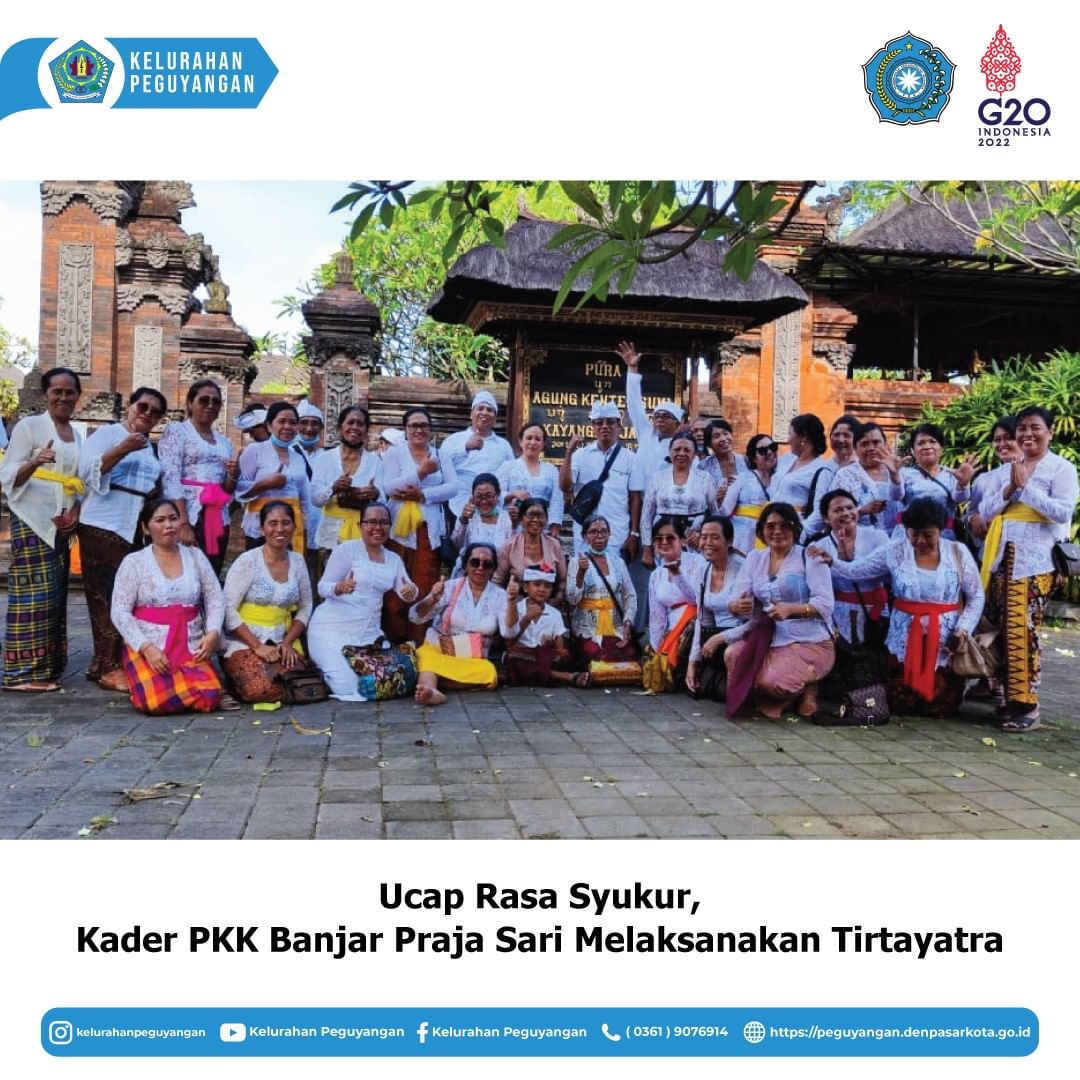 UCAP RASA SYUKUR , KADER PKK BANJAR PRAJA SARI MELAKSANAKAN TIRTAYTRA 