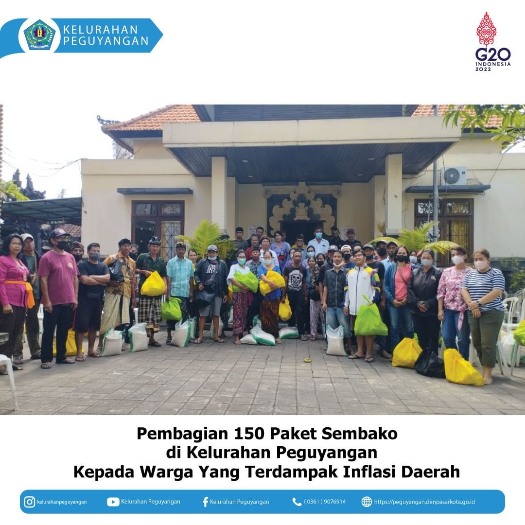 PEMBAGIAN 15 PAKET SEMBAKO DI KELURAHAN PEGUYANGAN