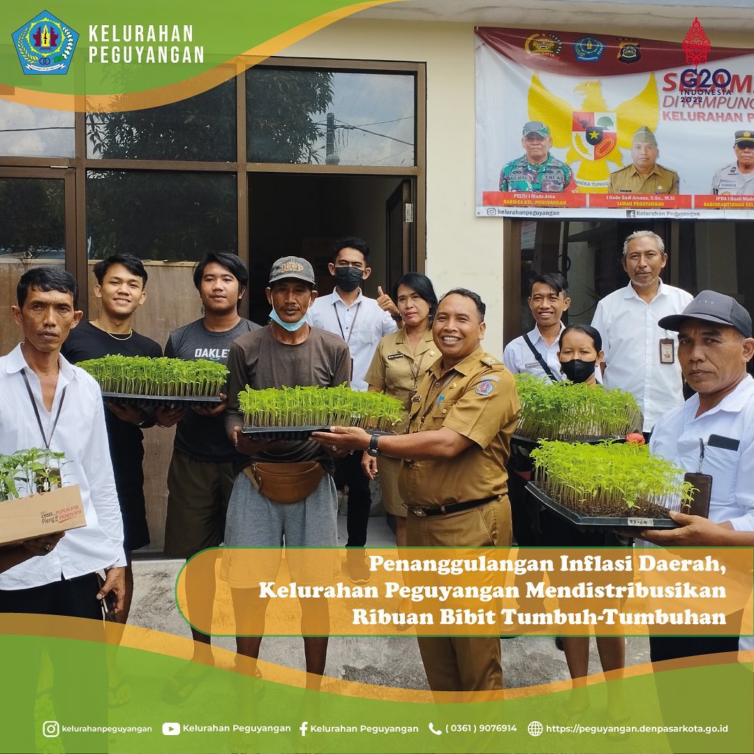 PENANGGULANGAN INFLASI DAERAH, KELRAHAN PEGUYANGAN MENDISTRIBUSIKAN RIBUAT BIBIT TUMBUHAN