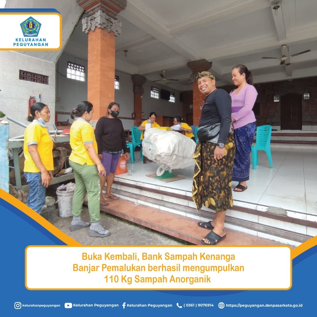 BUKA KEMBALI, BANK SAMPAH KENANGA BANJAR PEMALUKAN BERHASIL MENGUMPULKAN 110 KG SAMPAH ANORGANIK