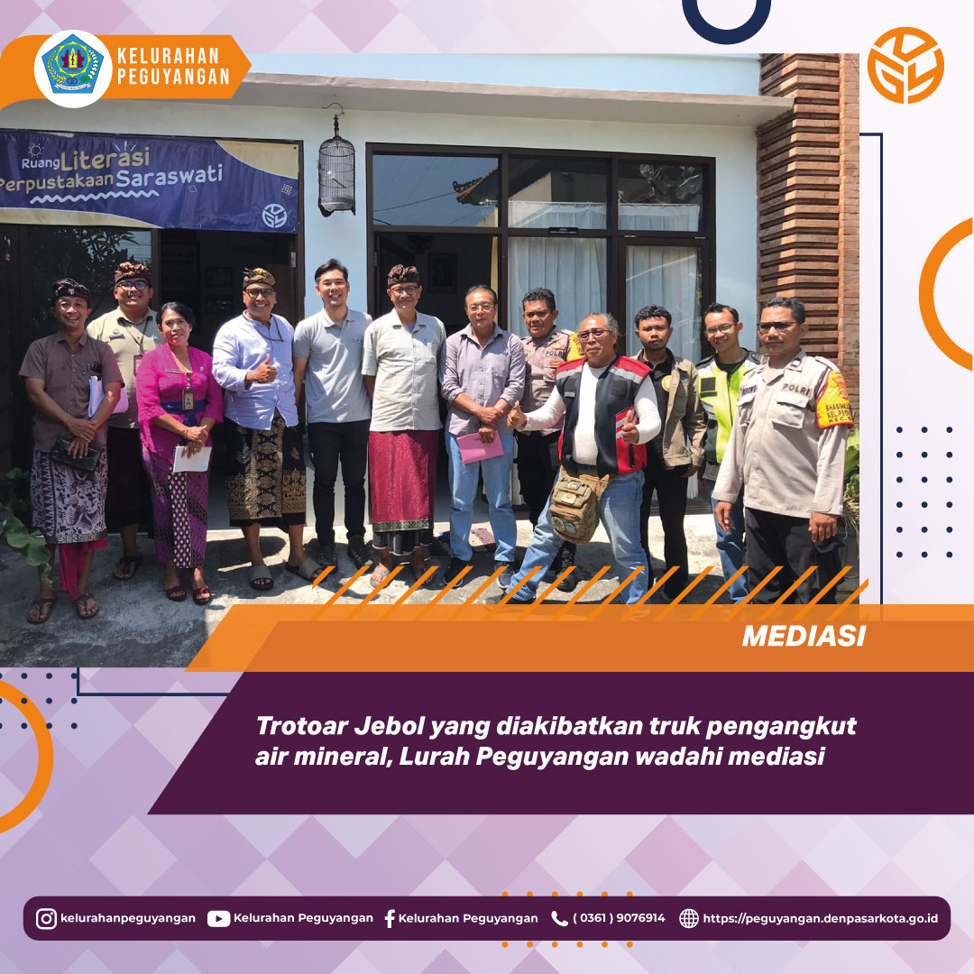 MEDIASI TROTOAR JEBOL YANG DIAKIBATKAN TRUK PENGANGKUT AIR MINERAL