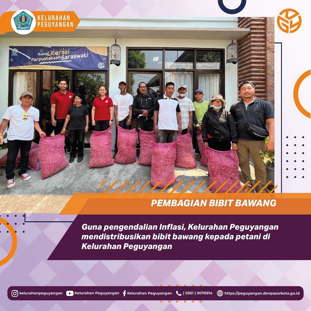 PEMBAGIAN BIBIT BAWANG DI KELURAHAN PEGUYANGAN
