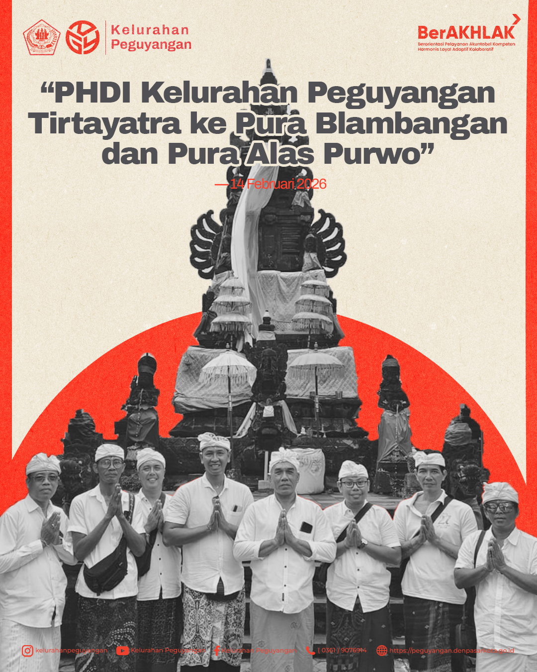 PHDI KELURAHAN PEGUYANGAN TIRTAYATRA KE ALAS PURWO