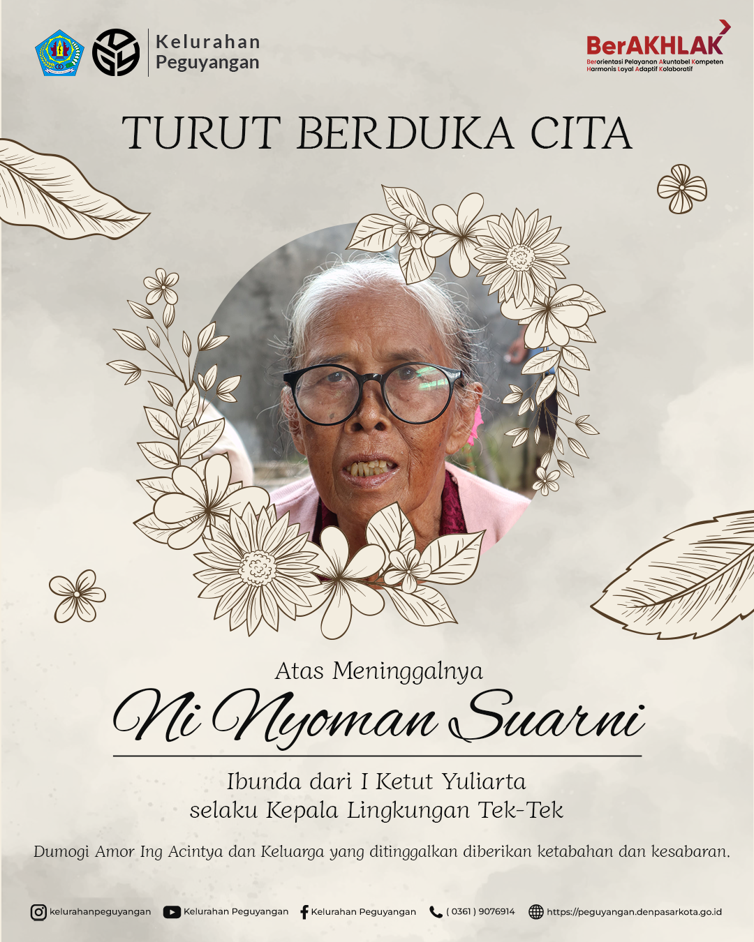 IBUNDA DARI KEPALA LINGKUNGAN TEK-TEK BERPULANG